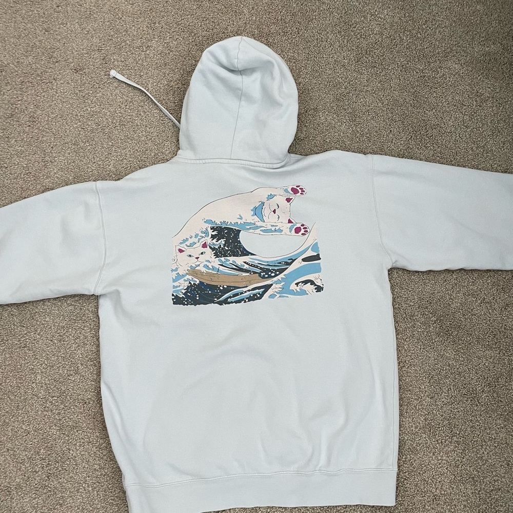 Ripndip “The Great Wave of Nerm” Hoodie Light blue